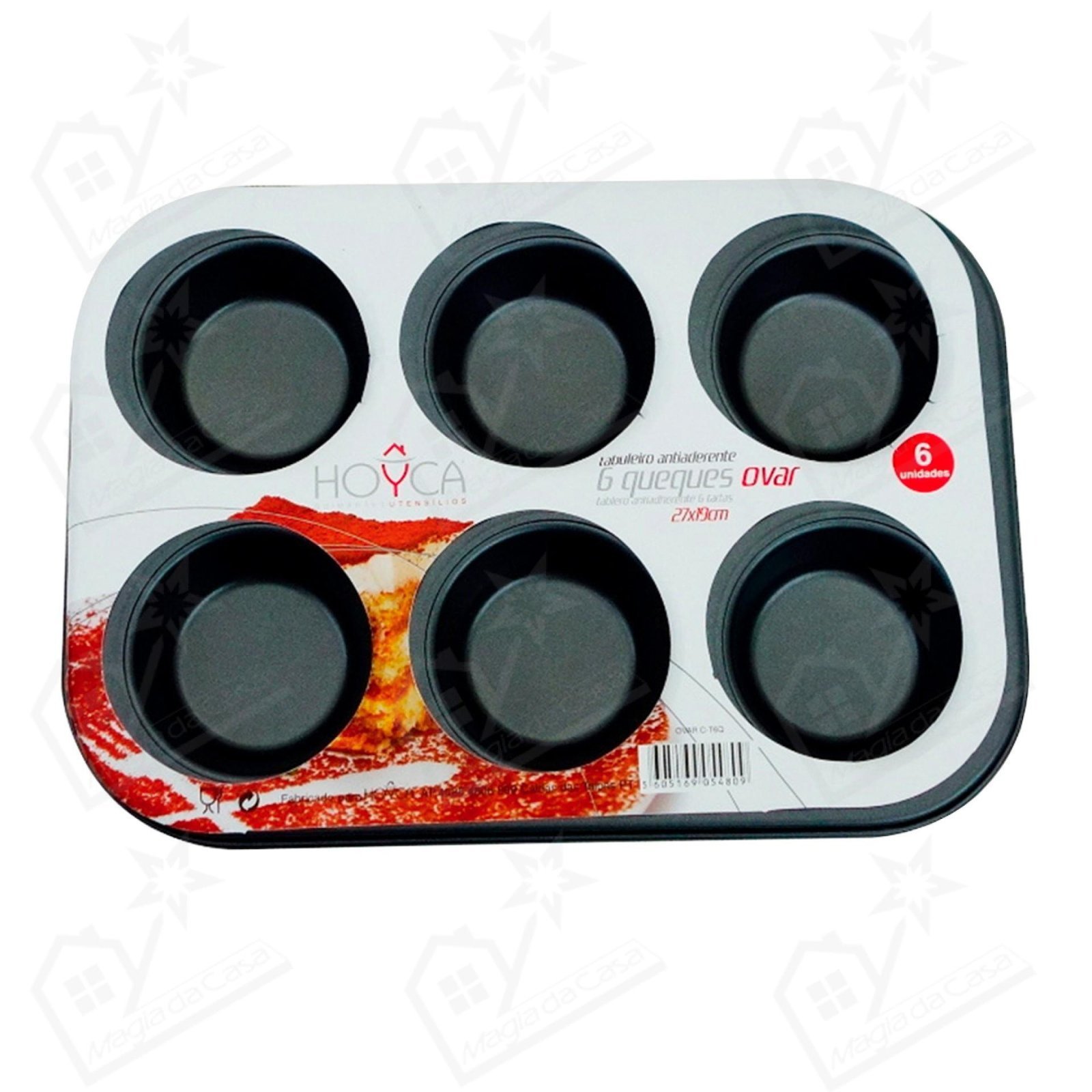 Tabuleiro Anti Aderente 6 Queques Ovar C