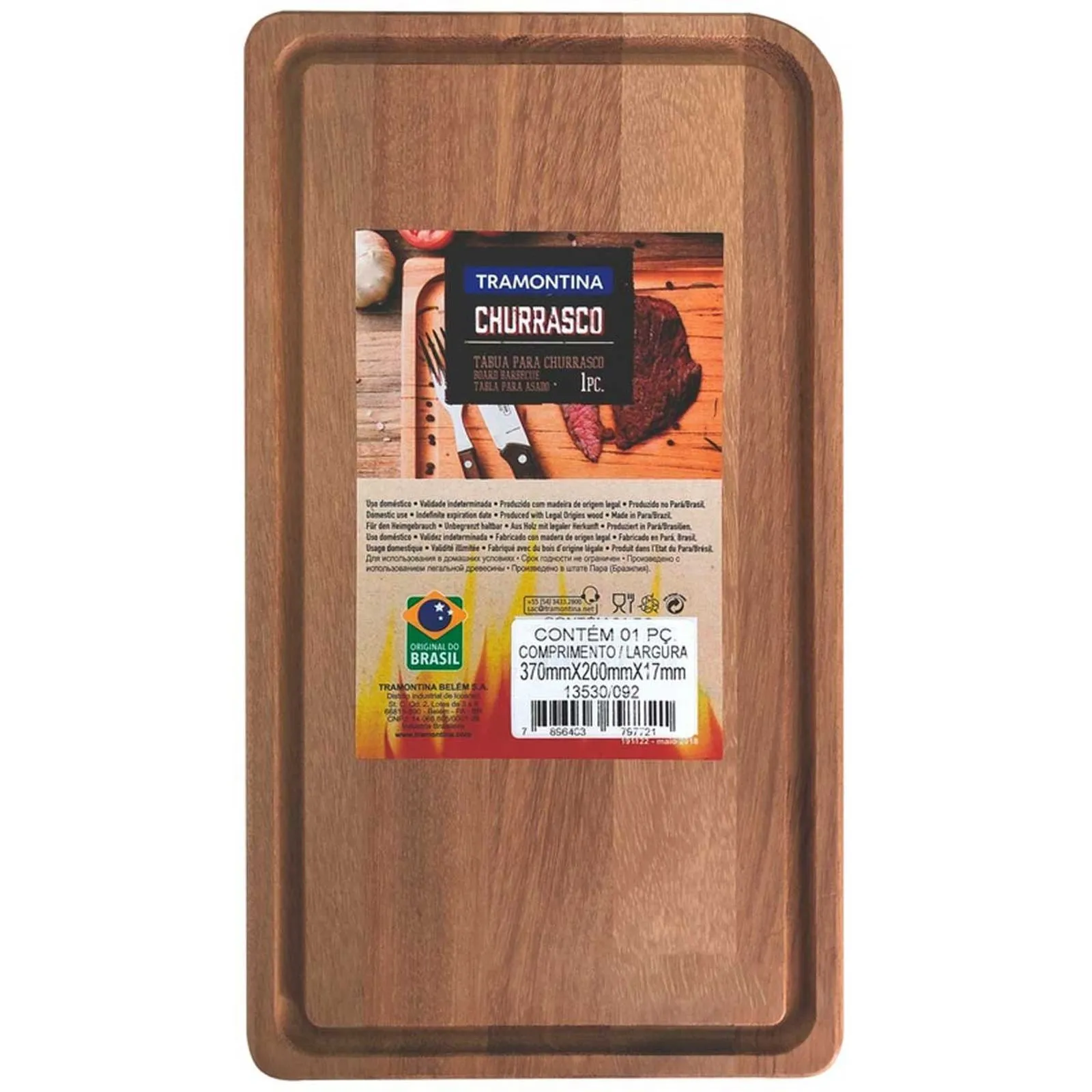 Tabua Madeira p/ Servir 37x20cm Correia