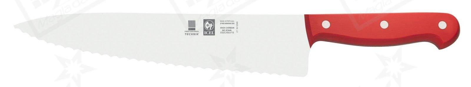 Faca Chefe Serrilha Cabo Vermelho 274.8660.20 Icel
