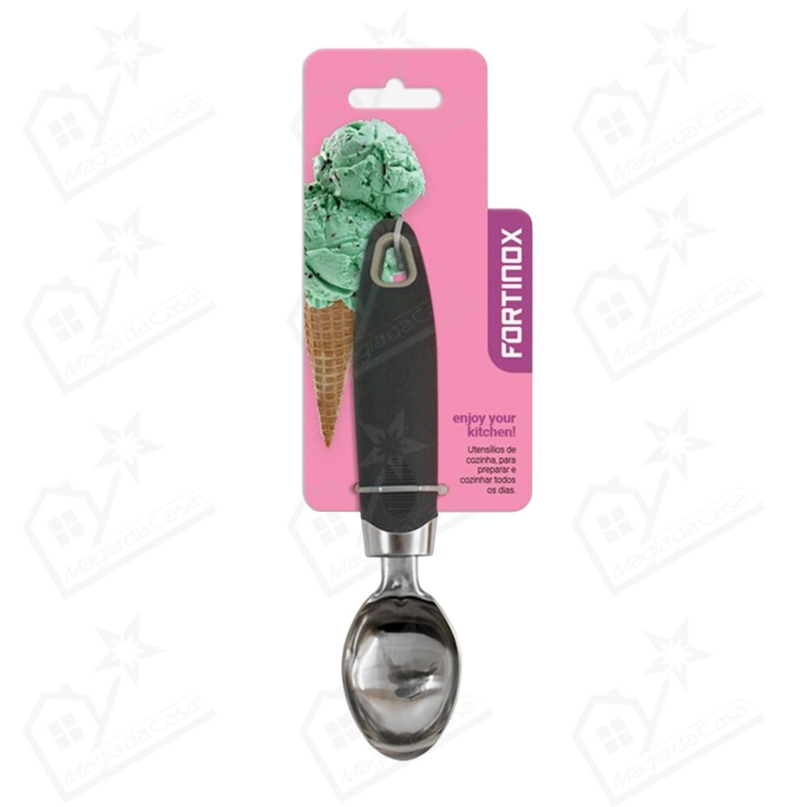 Colher Gelado Cabo Cinza Bandeira