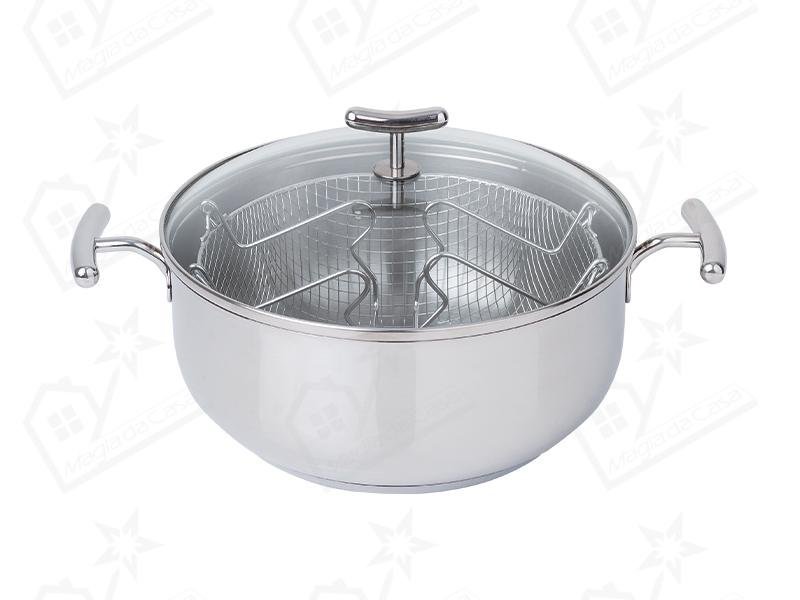 Fritadeira Inox Yumi c/Cesto e Tampa 24cm